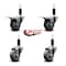 Service Caster 3'' Thermoplastic Rubber Swivel 1-1/8'' Expanding Stem Caster Set 2 Total Lock Brakes, 4PK SCC-EXTTL20S314-TPRB-2-S-2-118 - alternate 3